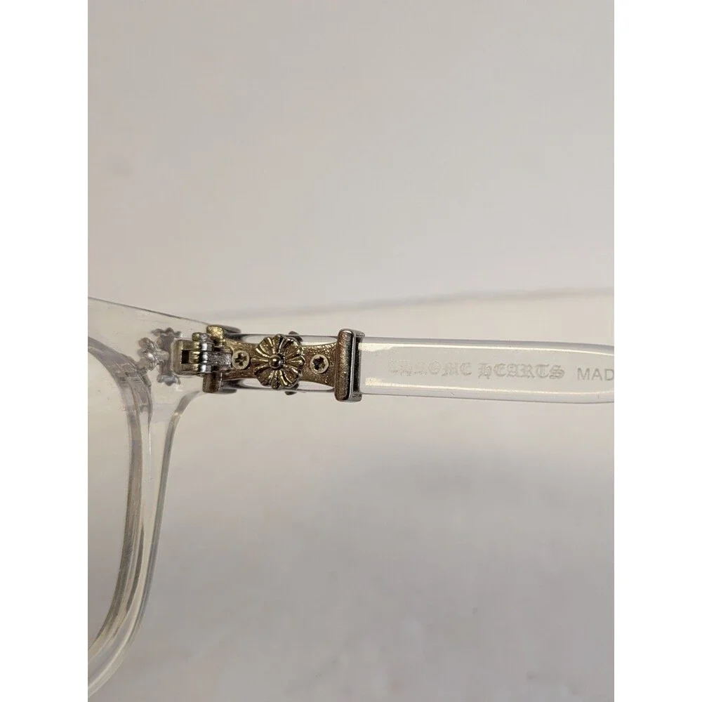 Chrome Hearts Clear Glasses Silver Cross Crystal Frames Eyewear 2273 53[]18-138